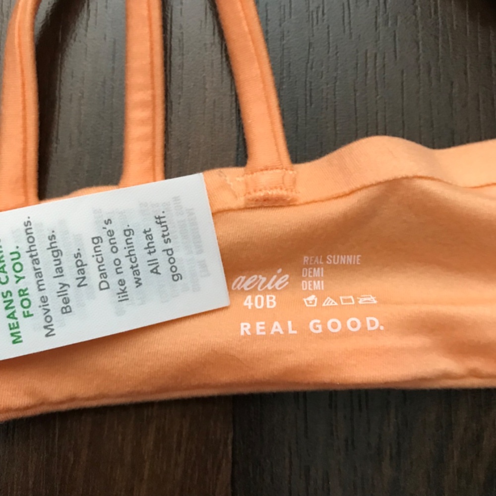 NWT Aerie Real Sunnie Demi Push Up Bloom Lace Bras 40B Orange and Blue - Picture 6 of 7